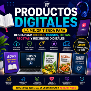 Productos Digitales: La Mejor Tienda para Descargar eBooks, Cursos, Dietas, Recetas y Recursos Digitales