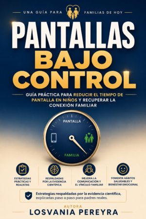 PANTALLAS BAJO CONTROL: Guía práctica para reducir el tiempo de pantalla en niños y recuperar la conexión familiar. Estrategias respaldadas por la evidencia científica, explicadas paso a paso para padres reales.